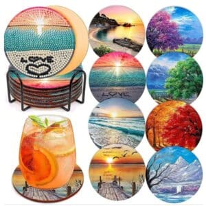 * LS741 DIY Diamond Art Coasters – Landscape Theme (8 pce Set)