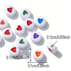 * Heart Pony Beads - Assorted Colours (100pcs)