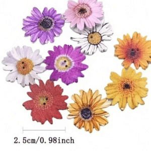 * Wooden Flower Buttons (50pcs)