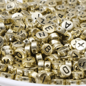 * Gold Acrylic Alphabet Beads (100pcs)