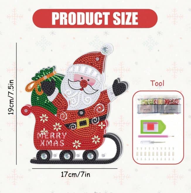 * DIY Diamond Art Acrylic Night Light Kit (Santa) - Image 3