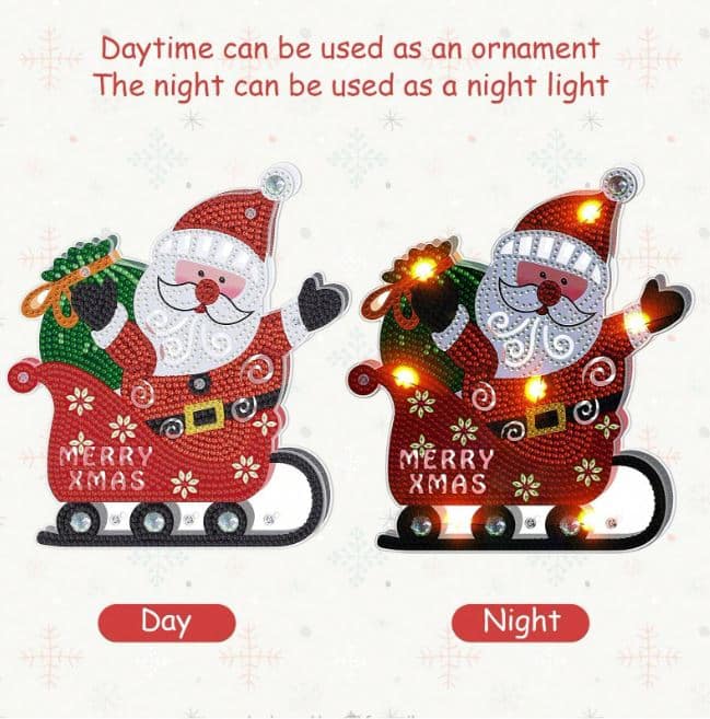 * DIY Diamond Art Acrylic Night Light Kit (Santa) - Image 2