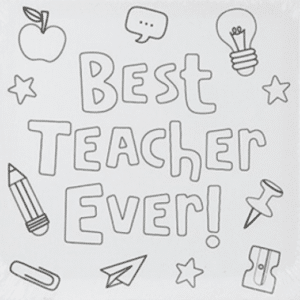 * Colour Your Own Best Teacher Ever Canvas  25x25cm 6+