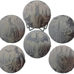 Engraved Slate Coaster Set Of 6 With Holder – Batman Series