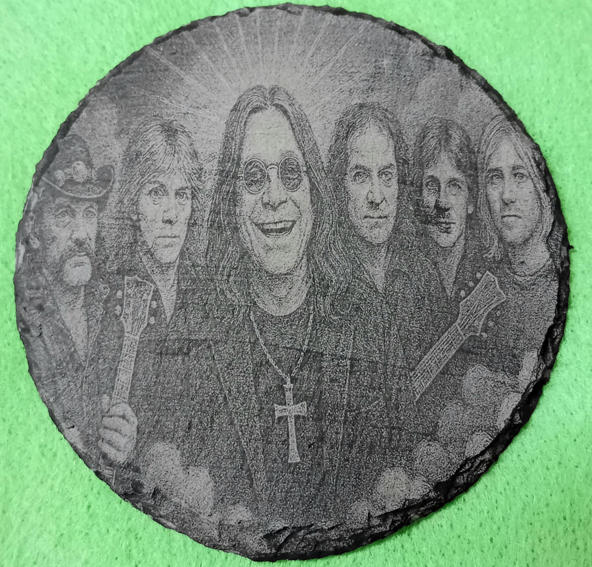 Engraved Slate Coaster Set Of 6 With Holder – Ozzy Osbourne Series - Image 7