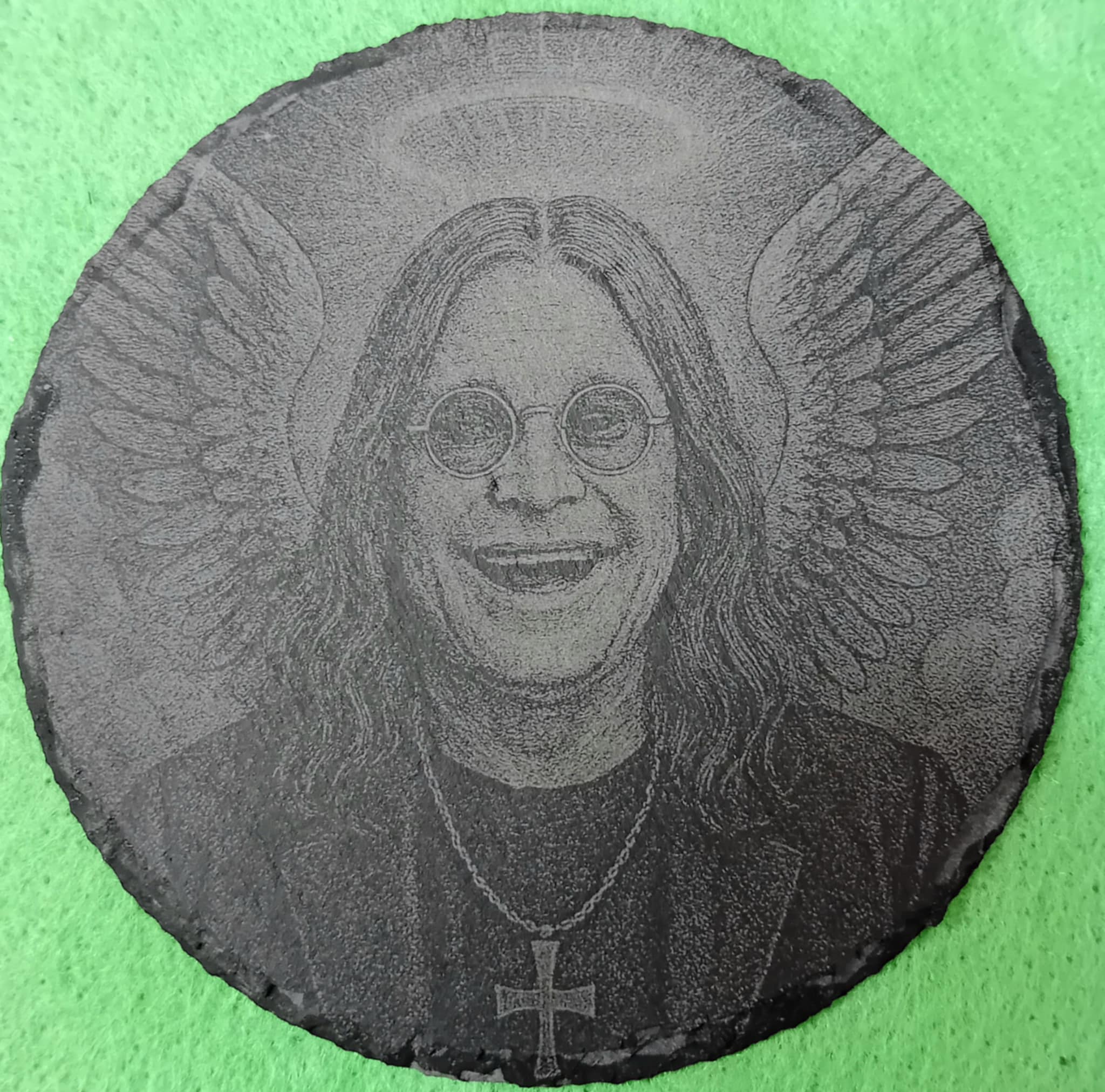 Engraved Slate Coaster – Ozzy Osbourne Design 2