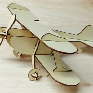 Make & Paint Your Own 3D Wooden Bi-Plane Model