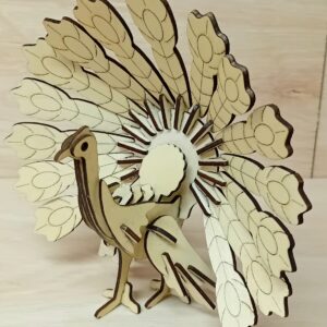 Make & Paint Your Own 3D Wooden Peacock Model