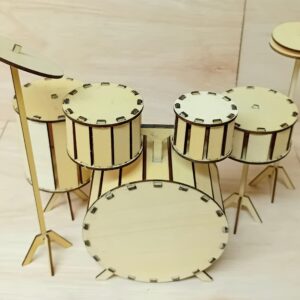 Make & Paint Your Own 3D Wooden Drum Kit Model