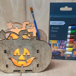 Make & Paint Your Own Halloween Pumpkin Tealight Candle Holder (Design 3 of 9)