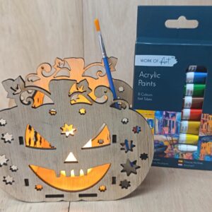 Make & Paint Your Own Halloween Pumpkin Tealight Candle Holder (Design 7 of 9)