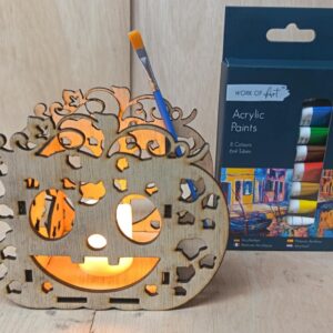 Make & Paint Your Own Halloween Pumpkin Tealight Candle Holder (Design 8 of 9)