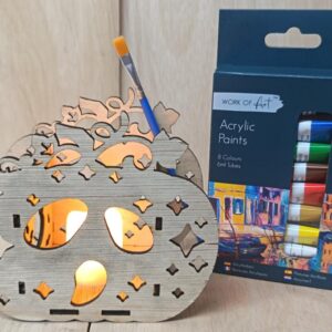 Make & Paint Your Own Halloween Pumpkin Tealight Candle Holder (Design 9 of 9)
