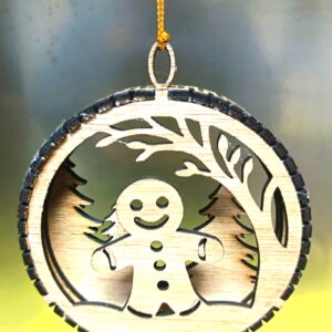 3D Wooden Hanging Christmas Decoration - Gingerbread Man